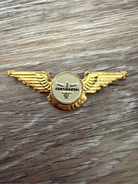 Vintage 1950s or 1960s Continental Jr. Hostess Gold Wing Pin